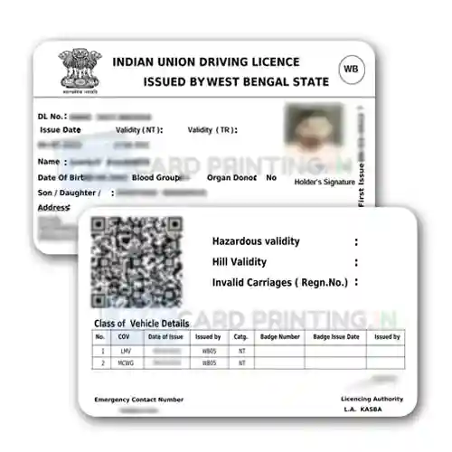 West Bengal Driving Licence PVC Card (Smart Card) Print