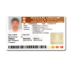 Kerala Driving Licence PVC Card