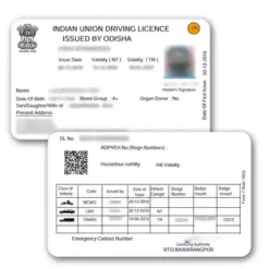 Odisha Driving Licence (DL) PVC Card (Smart Card) print