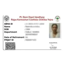Pandit Deendayal Upadhyay Rajya Karmchari Cashless Chikitsa PVC Card