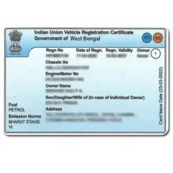 West Bengal Vehicle Registration Certificate (RC) (Smart Card) Printing Service