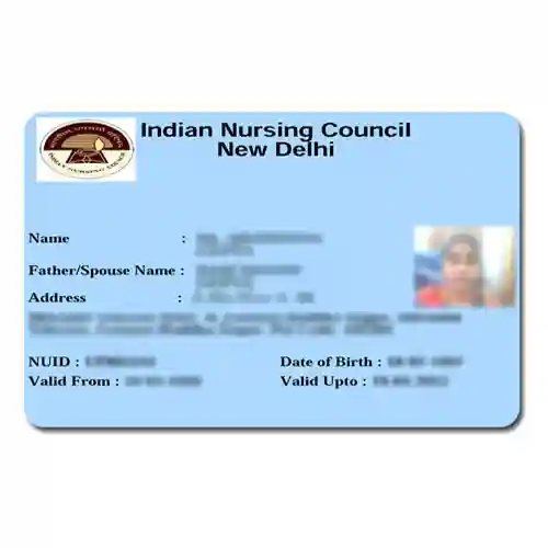 Indian Nursing Council PVC ID Card