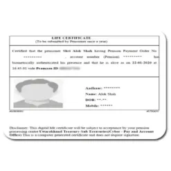 Jeevan Praman / Digital Life Certificate PVC Smart Card Print