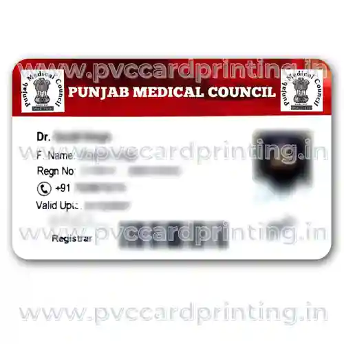 punjab medical council id card print on durable pvc card