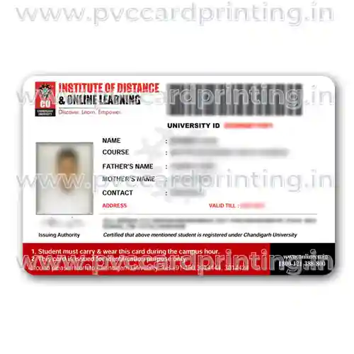 chandigarh university id card pvc card printing service