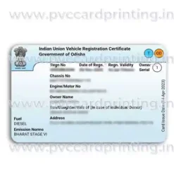 odisha rc vehicle registration pvc card printing