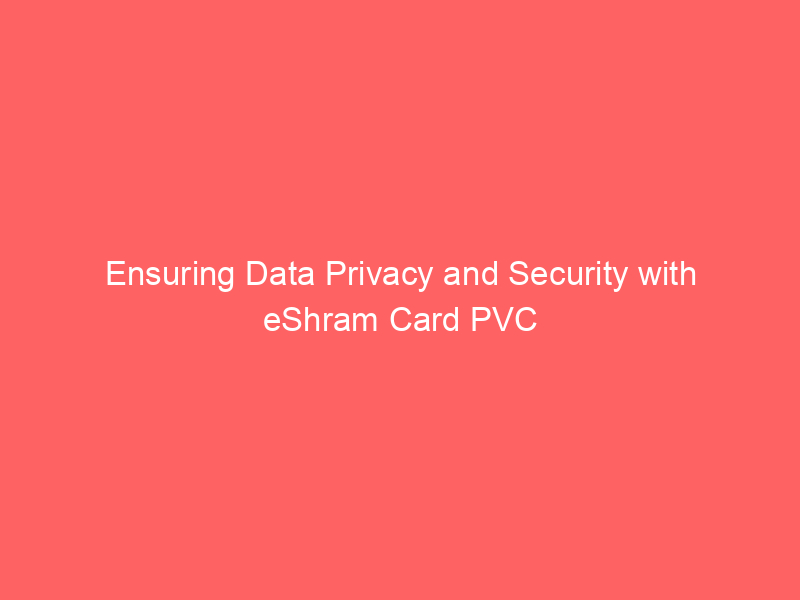 Ensuring Data Privacy and Security with eShram Card PVC