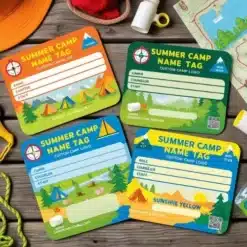 summer camp badges name tag cards