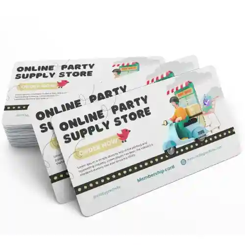 elite party supply store membership cards