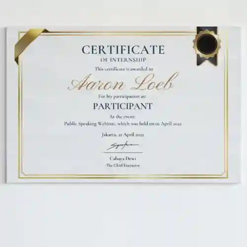 professional internship certificate printing