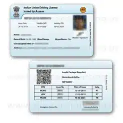 assam driving licence pvc card new format