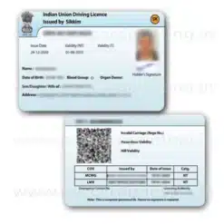 sikkim driving licence pvc card