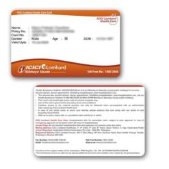 icici lombard health insurance card pvc print