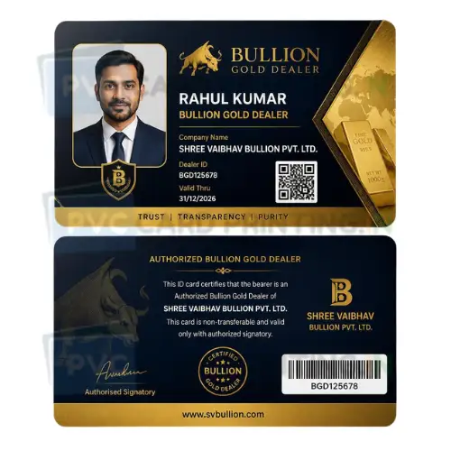 bullion gold dealer id card pvc