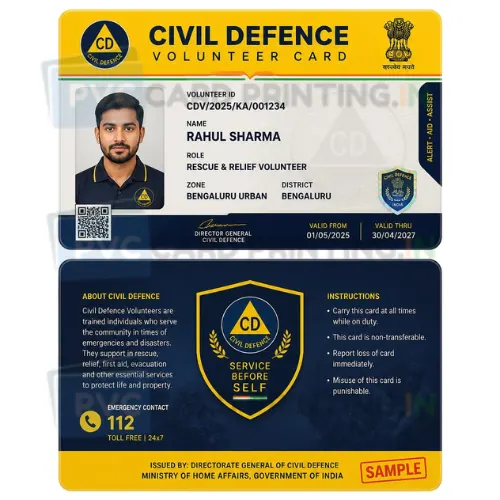 civil defence volunteer card pvc (2)