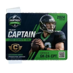 fantasy football team captain card pvc
