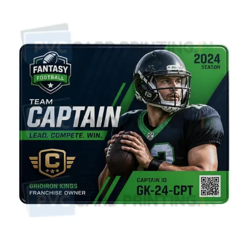 fantasy football team captain card pvc