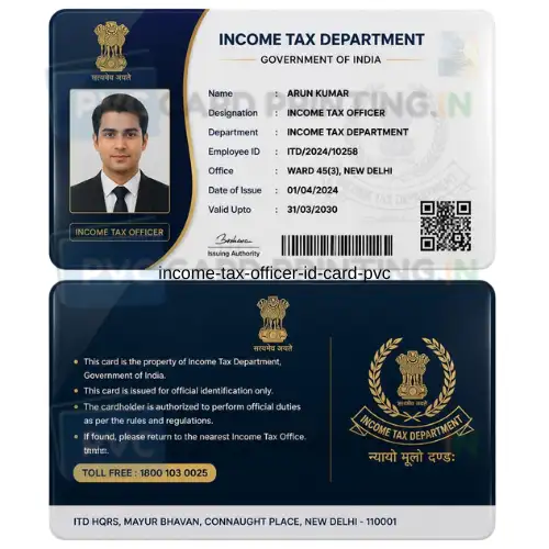 income tax officer id card pvc