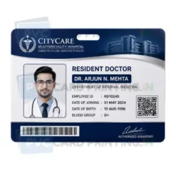 resident doctor hospital id card pvc