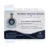 retired defence officer consultant card