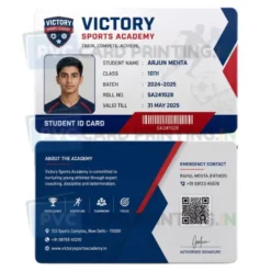sports academy student id card pvc