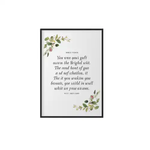 A4 Bible Verse Wall Art Printed — Bible Wall Art Poster Single Sheet