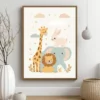 A4 Nursery Animal Wall Art Printed — Nursery Wall Art Poster Single Sheet