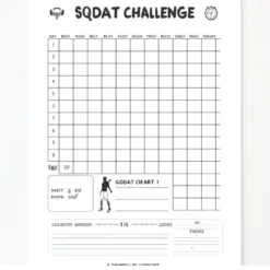a4 30 day squat challenge printed — single sheet 30 page