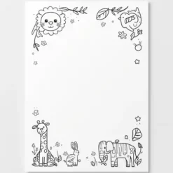 a4 animal colouring page printed — single page activity sheet