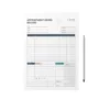 a4 appointment record sheet printed — single sheet appointment page