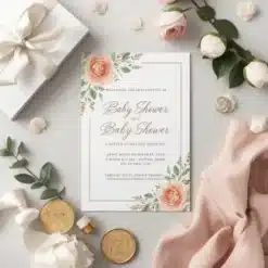a4 baby shower invitation printed — single sheet baby print