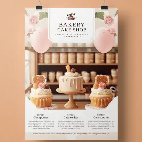 a4 bakery cake shop flyer printed — single sheet business flyer leaflet