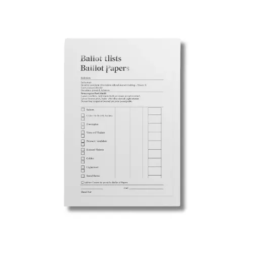 a4 ballot paper sheet a4 printed — single sheet ballot print