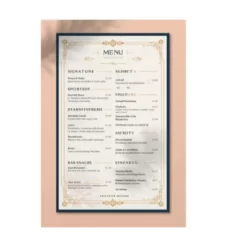 a4 bar cocktail menu a4 printed — single sheet bar page