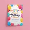 a4 birthday party invitation printed — single sheet birthday print