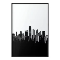 a4 black white cityscape printed — black wall art poster single sheet