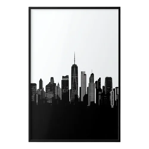 a4 black white cityscape printed — black wall art poster single sheet