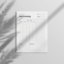 a4 bmi tracking sheet printed — single sheet bmi page (2)