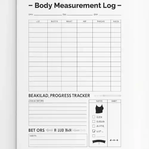 a4 body measurement log printed — single sheet body page