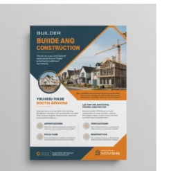 a4 builder construction flyer printed — single sheet business flyer leaflet