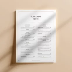a4 burger bar menu a4 printed — single sheet burger page (1)