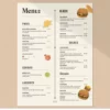 a4 burger bar menu a4 printed — single sheet burger page