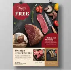 a4 butcher shop flyer printed — single sheet business flyer leaflet