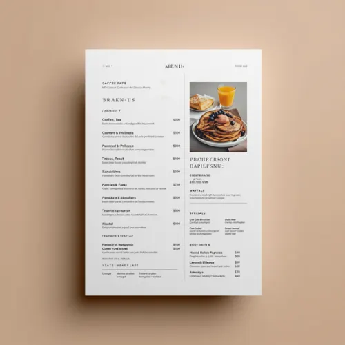 a4 cafe breakfast menu a4 printed — single sheet cafe page (1)