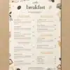 a4 cafe breakfast menu a4 printed — single sheet cafe page