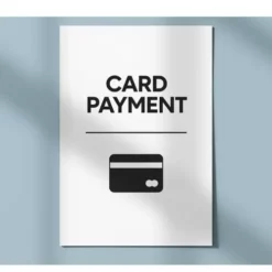 a4 card payment sign a4 printed — single sheet card print (1)