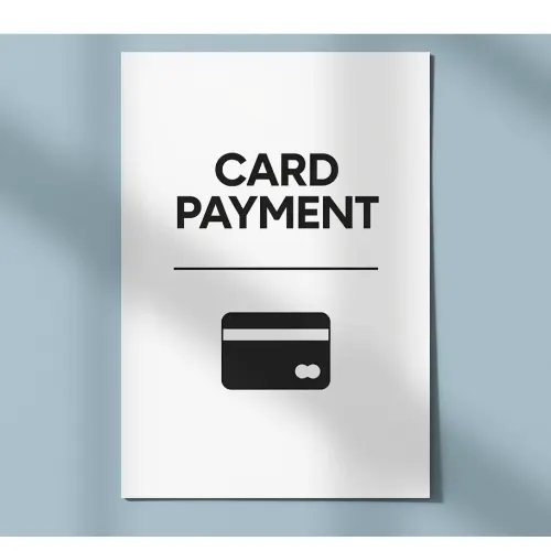 a4 card payment sign a4 printed — single sheet card print (1)