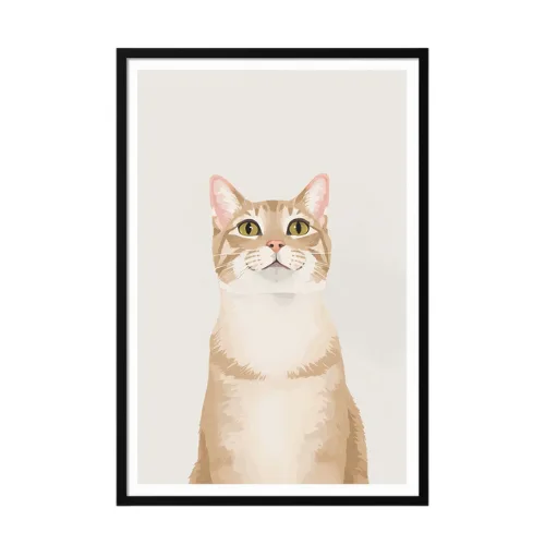 a4 cat art poster printed — cat wall art poster single sheet