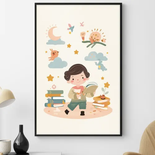 a4 childrens book character printed — childrens wall art poster single sheet