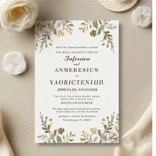 a4 christening invitation printed — single sheet christening print